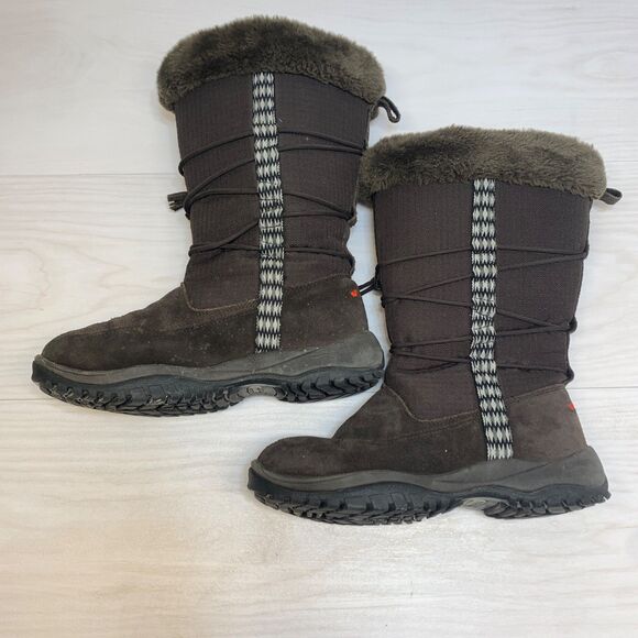 Baffin AMAK 4710-W001 Brown Suede Leather Faux Fur Mid Calf Snow Boots Size 8 - Picture 3 of 12